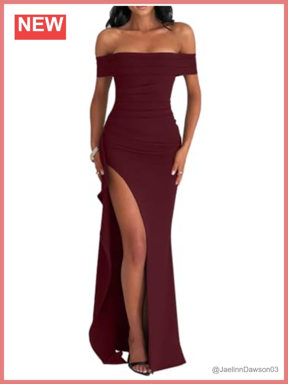Off Shoulder Sleeveless High Split Fishtail Formal Evening Dress